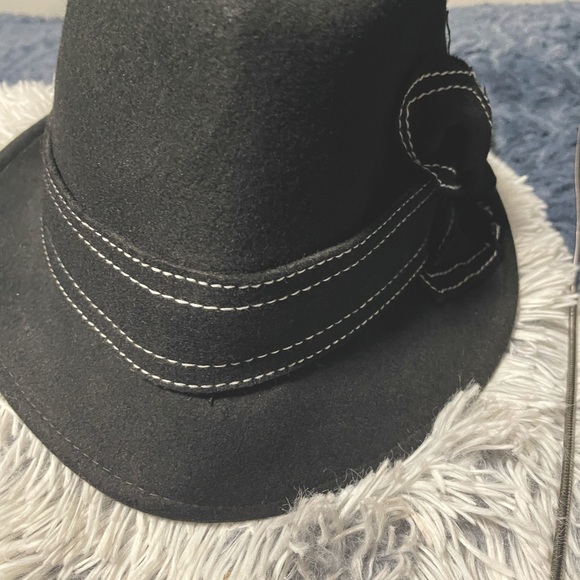 Something Special L.A. Black fedora hat with ribbon 100% wool - Picture 4 of 6
